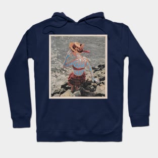 Vintage Life Magazine Collage - Woman on Beach Hoodie